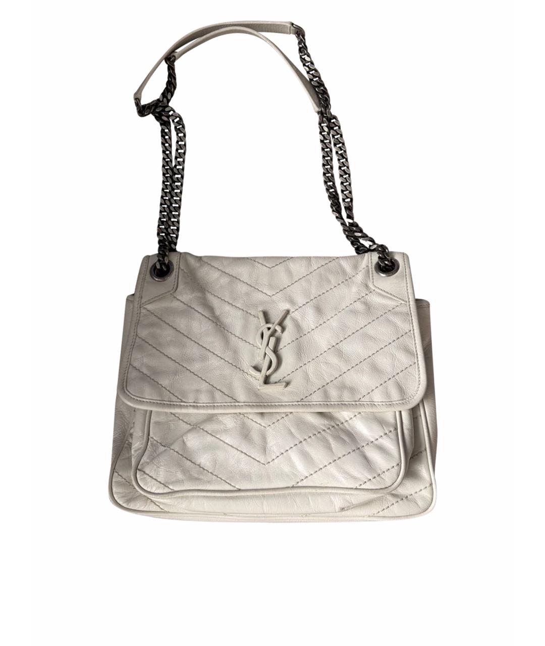 SAINT LAURENT Белая кожаная сумка через плечо, фото 1