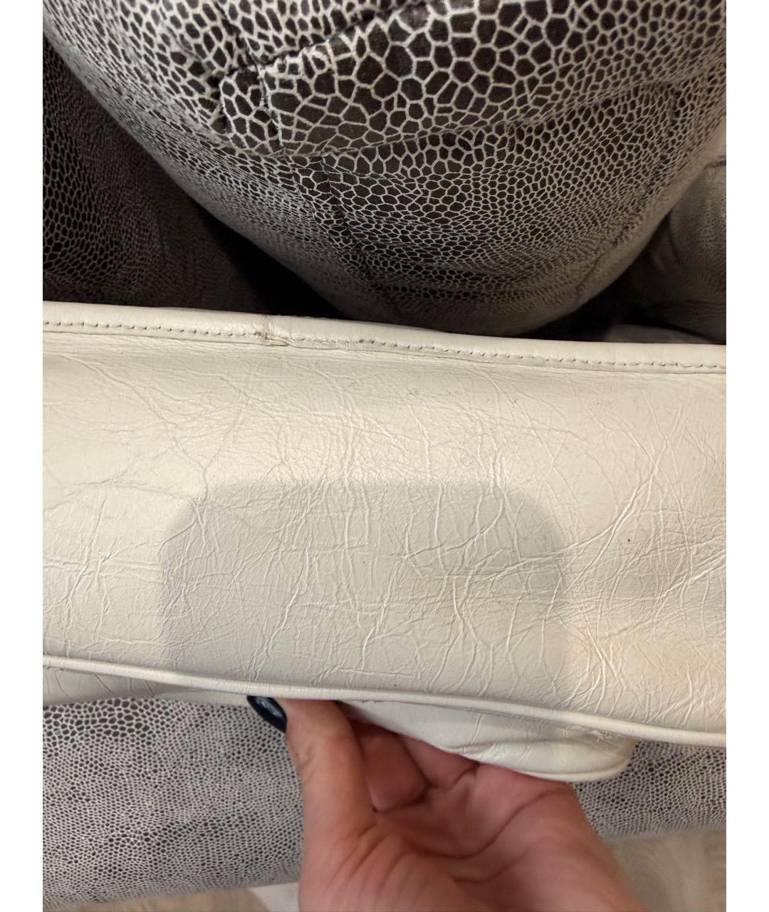 SAINT LAURENT Белая кожаная сумка через плечо, фото 6