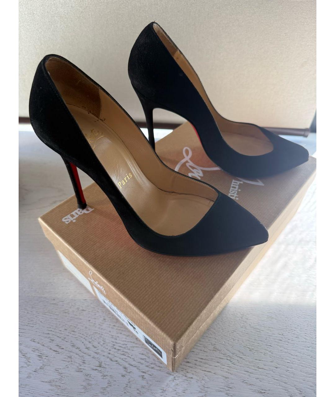 CHRISTIAN LOUBOUTIN Черные замшевые туфли, фото 8