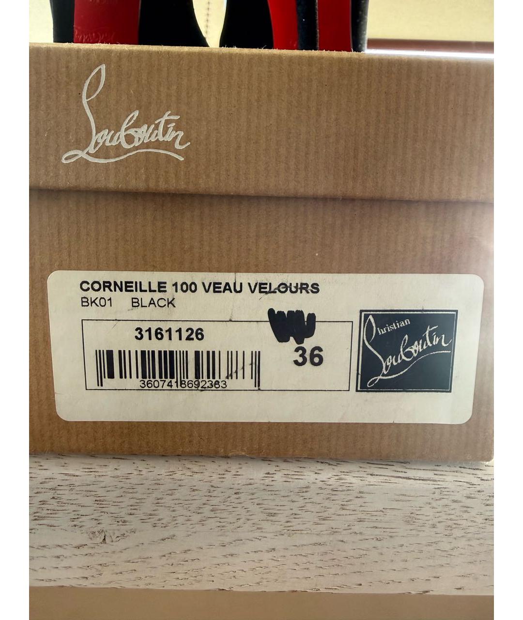 CHRISTIAN LOUBOUTIN Черные замшевые туфли, фото 7