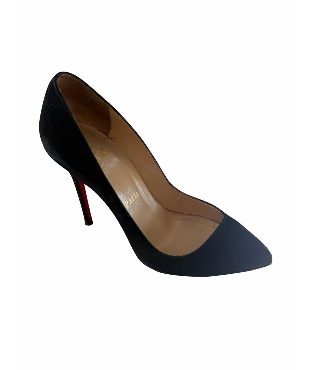 CHRISTIAN LOUBOUTIN Черные замшевые туфли, фото 1