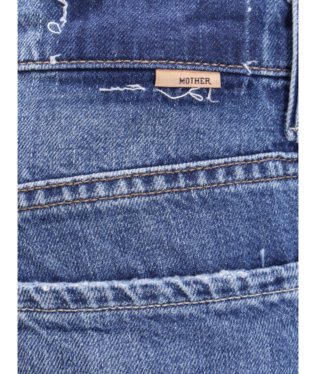 MOTHER Синие хлопковые прямые джинсы, фото 3