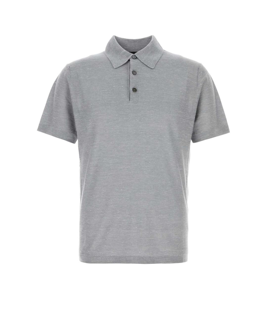 BRIONI Серое поло с коротким рукавом, фото 1