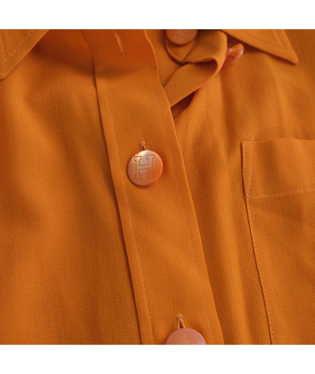 HERMES Оранжевая шерстяная блузы, фото 4