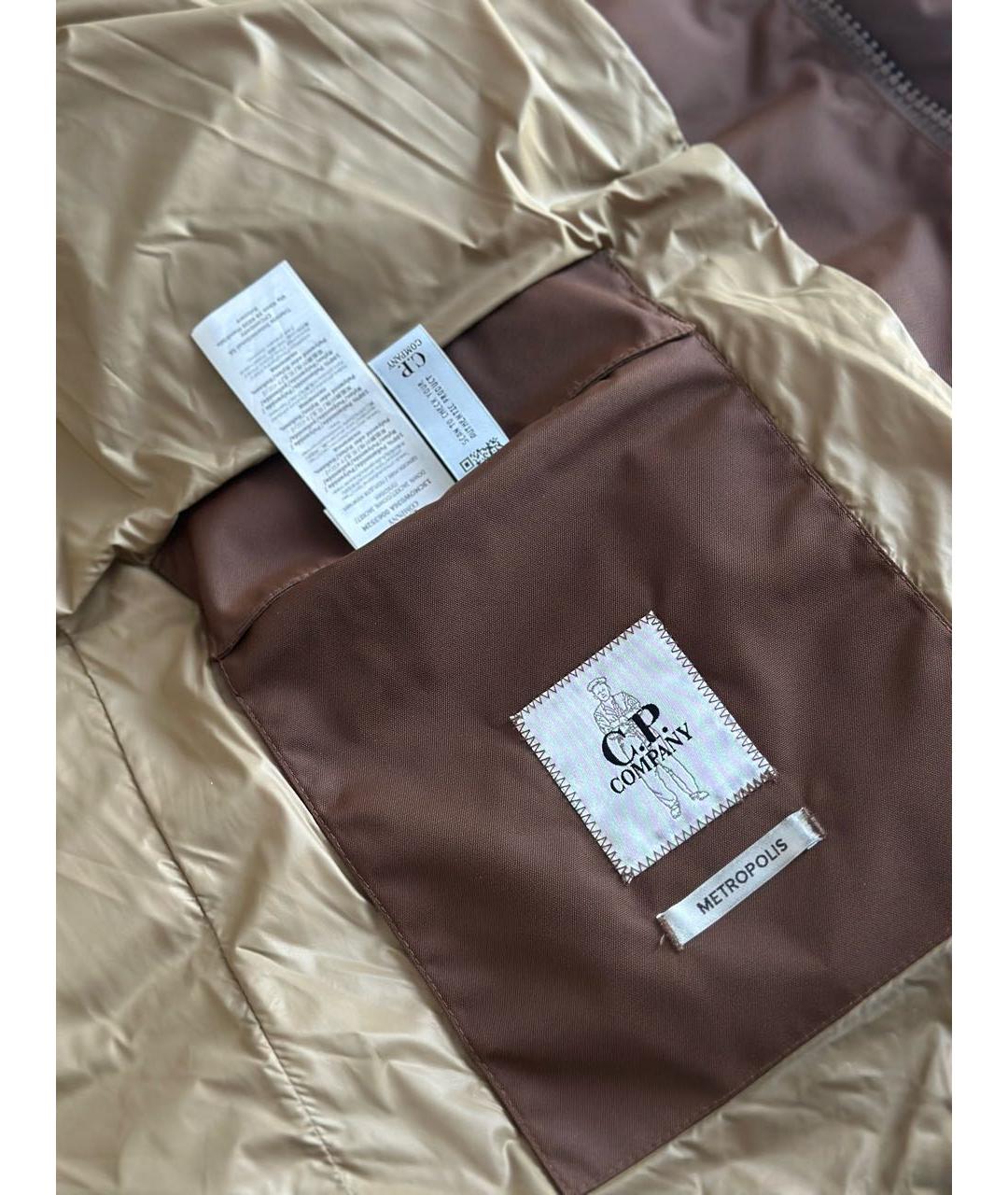 CP COMPANY Коричневый полиамидовый пуховик, фото 7