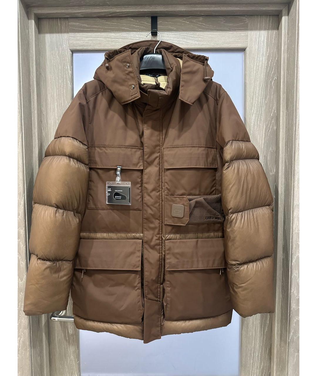 CP COMPANY Коричневый полиамидовый пуховик, фото 5