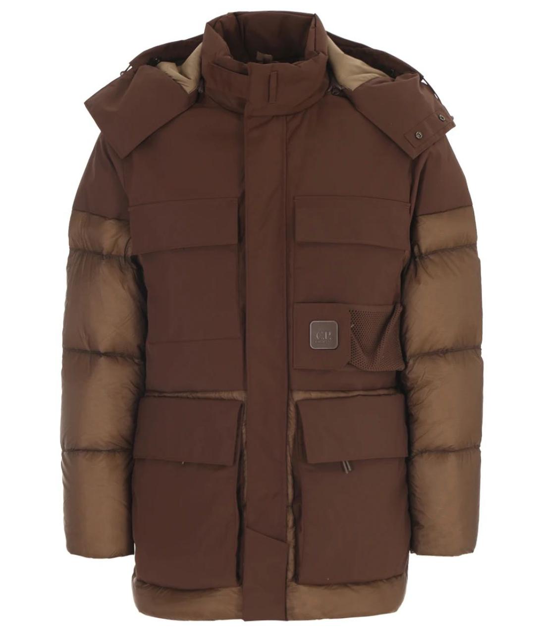 CP COMPANY Коричневый полиамидовый пуховик, фото 1