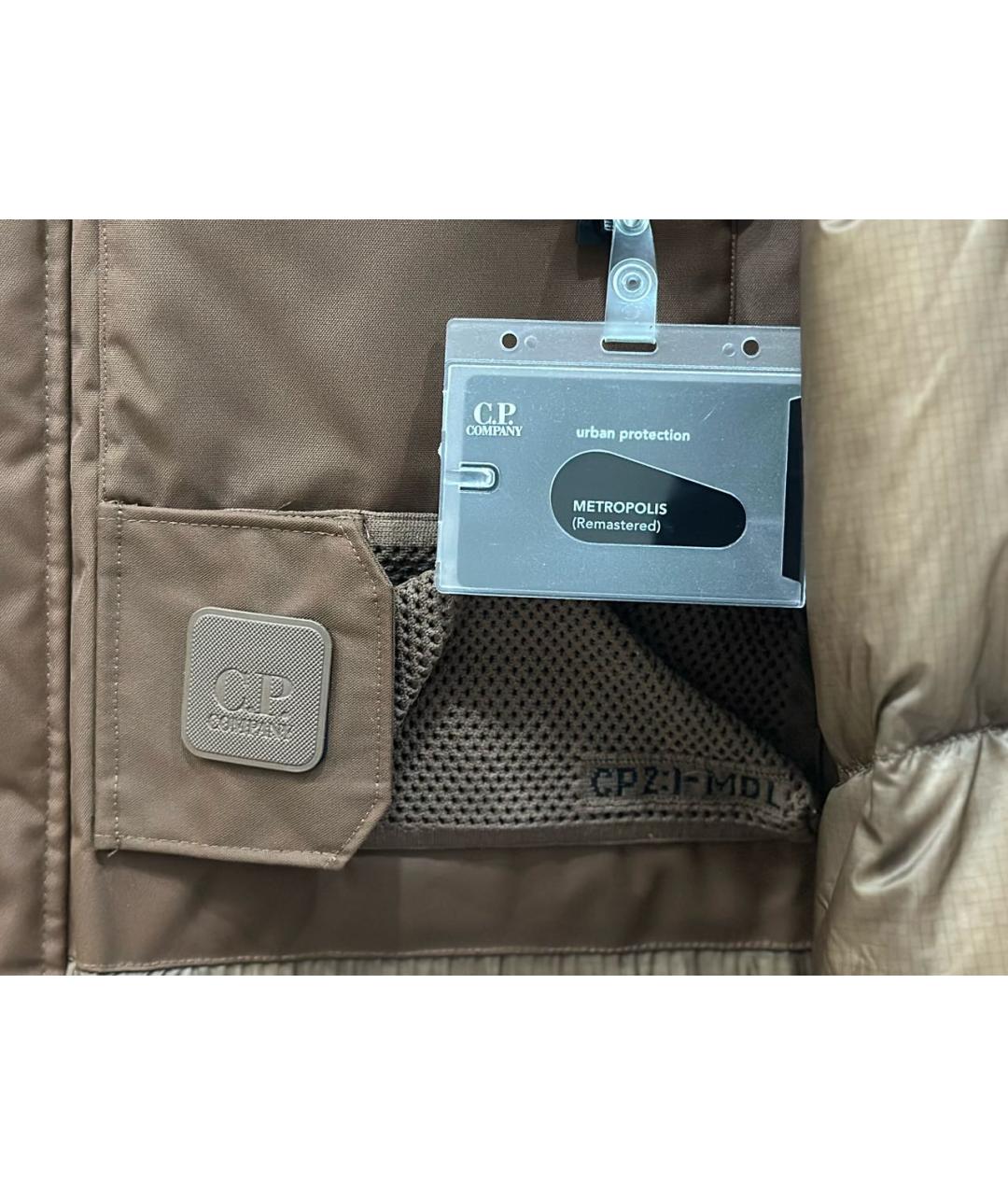 CP COMPANY Коричневый полиамидовый пуховик, фото 4