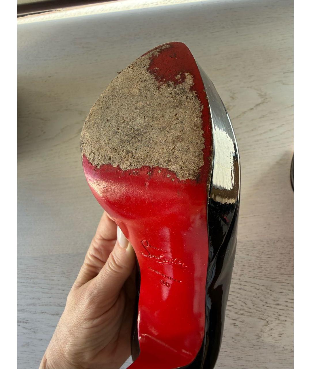 CHRISTIAN LOUBOUTIN Черные туфли из лакированной кожи, фото 3