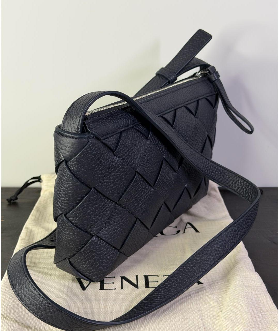 BOTTEGA VENETA Темно-синяя кожаная сумка на плечо, фото 2