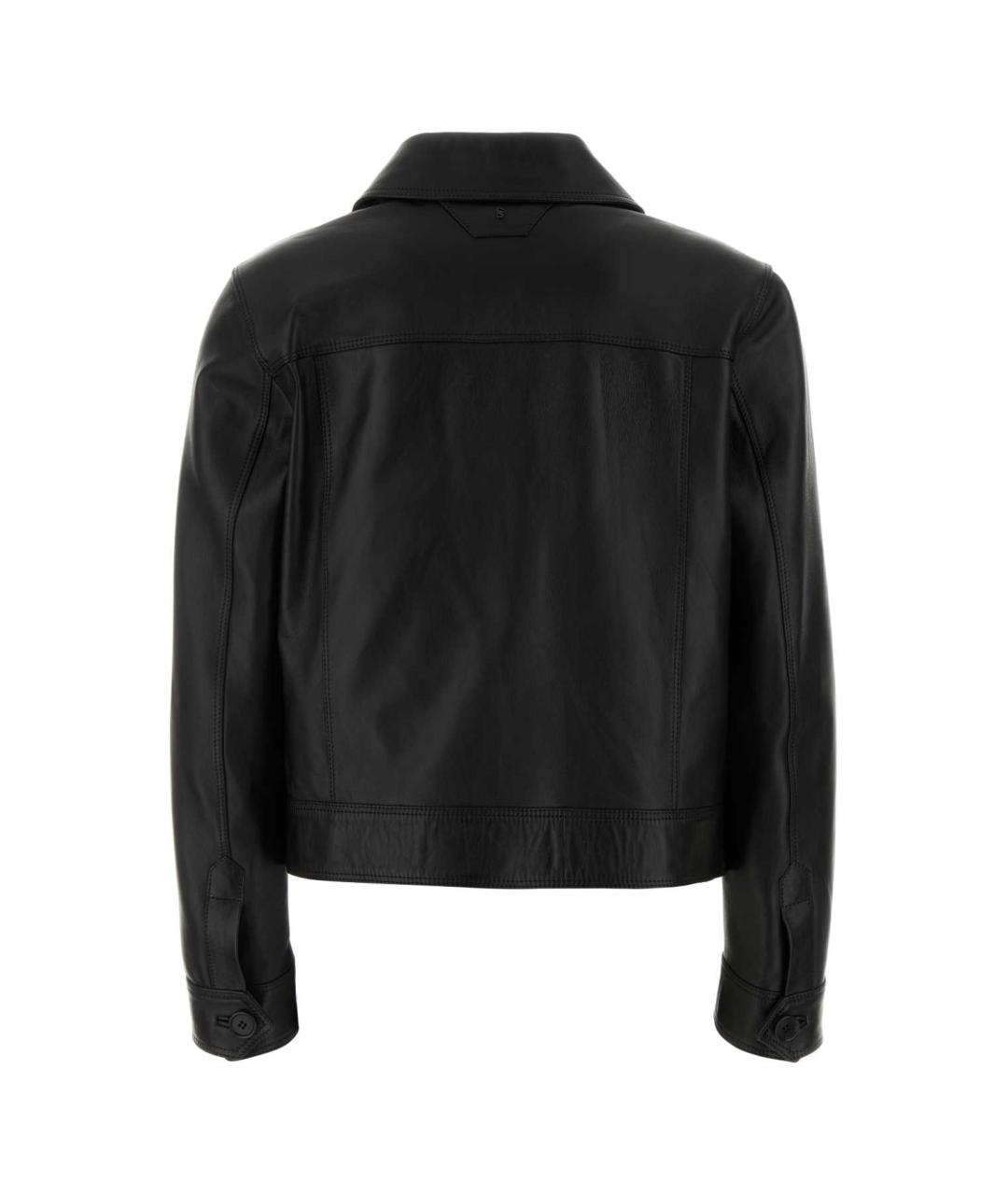 SANTORO Черная кожаная куртка, фото 2