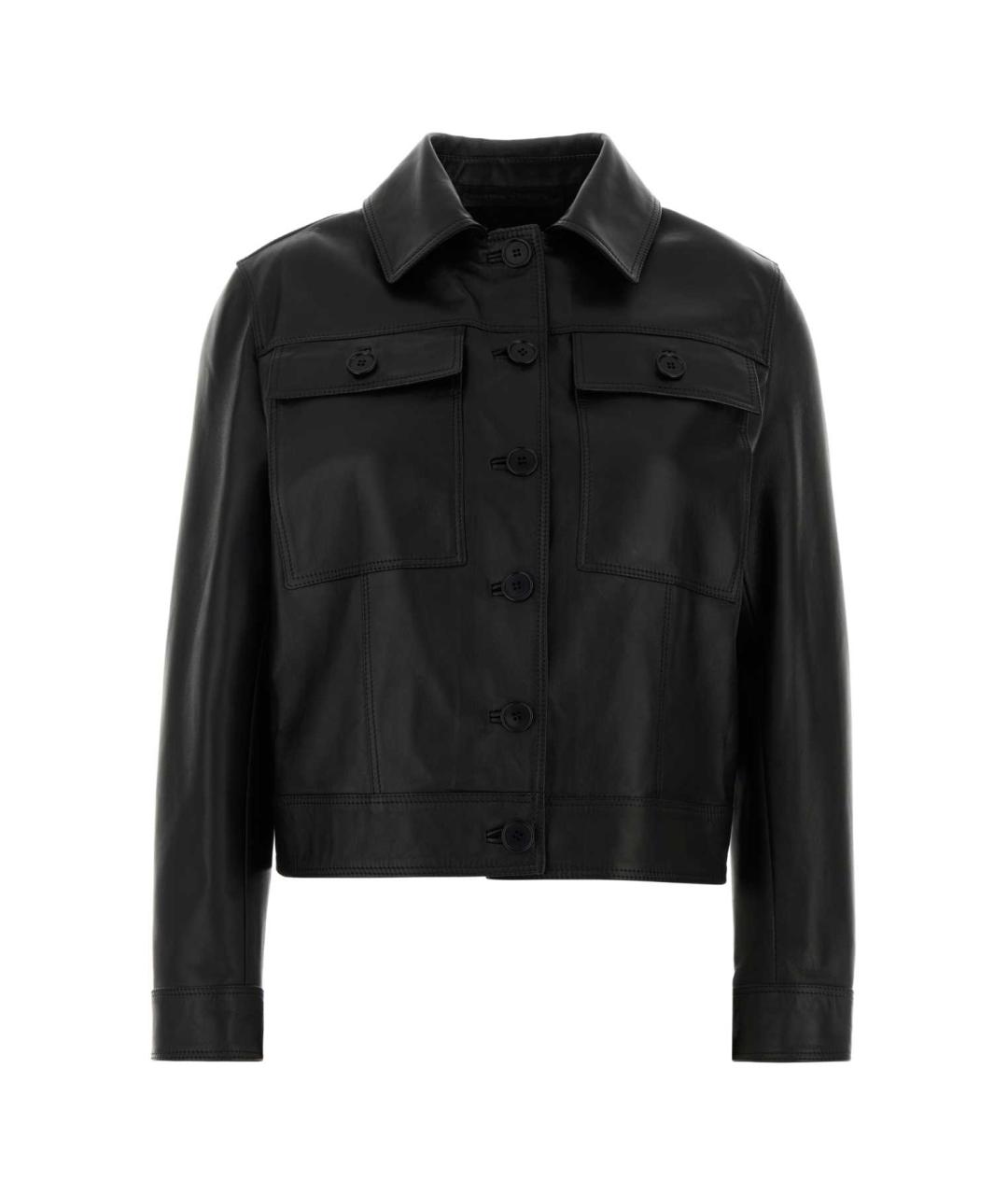 SANTORO Черная кожаная куртка, фото 1