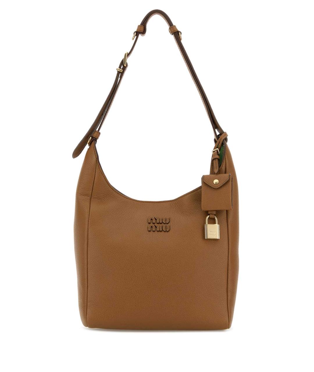 MIU MIU Коричневая кожаная сумка через плечо, фото 1