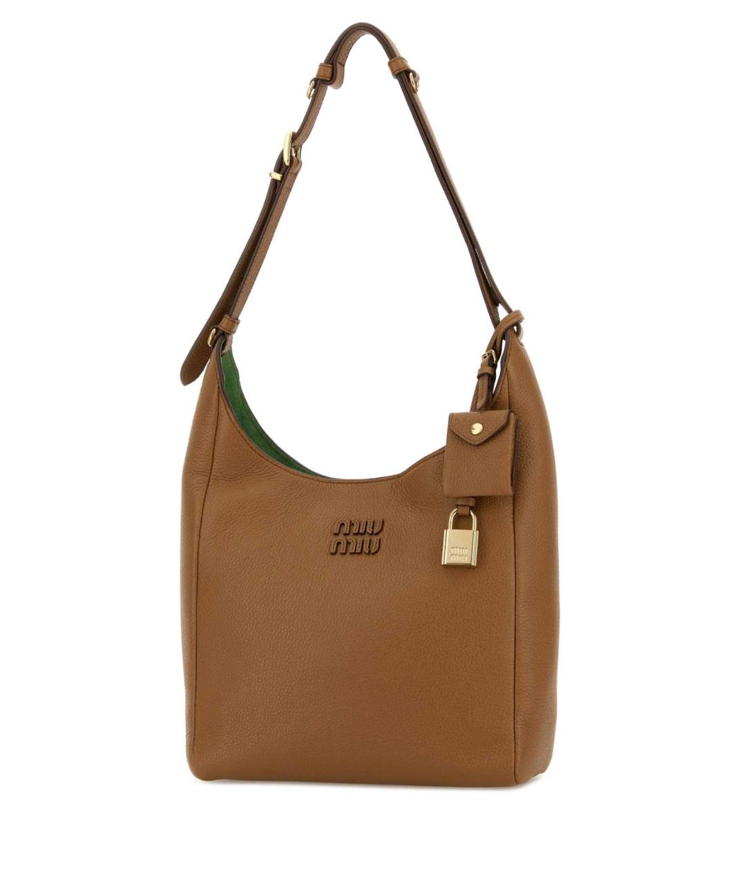 MIU MIU Коричневая кожаная сумка через плечо, фото 2
