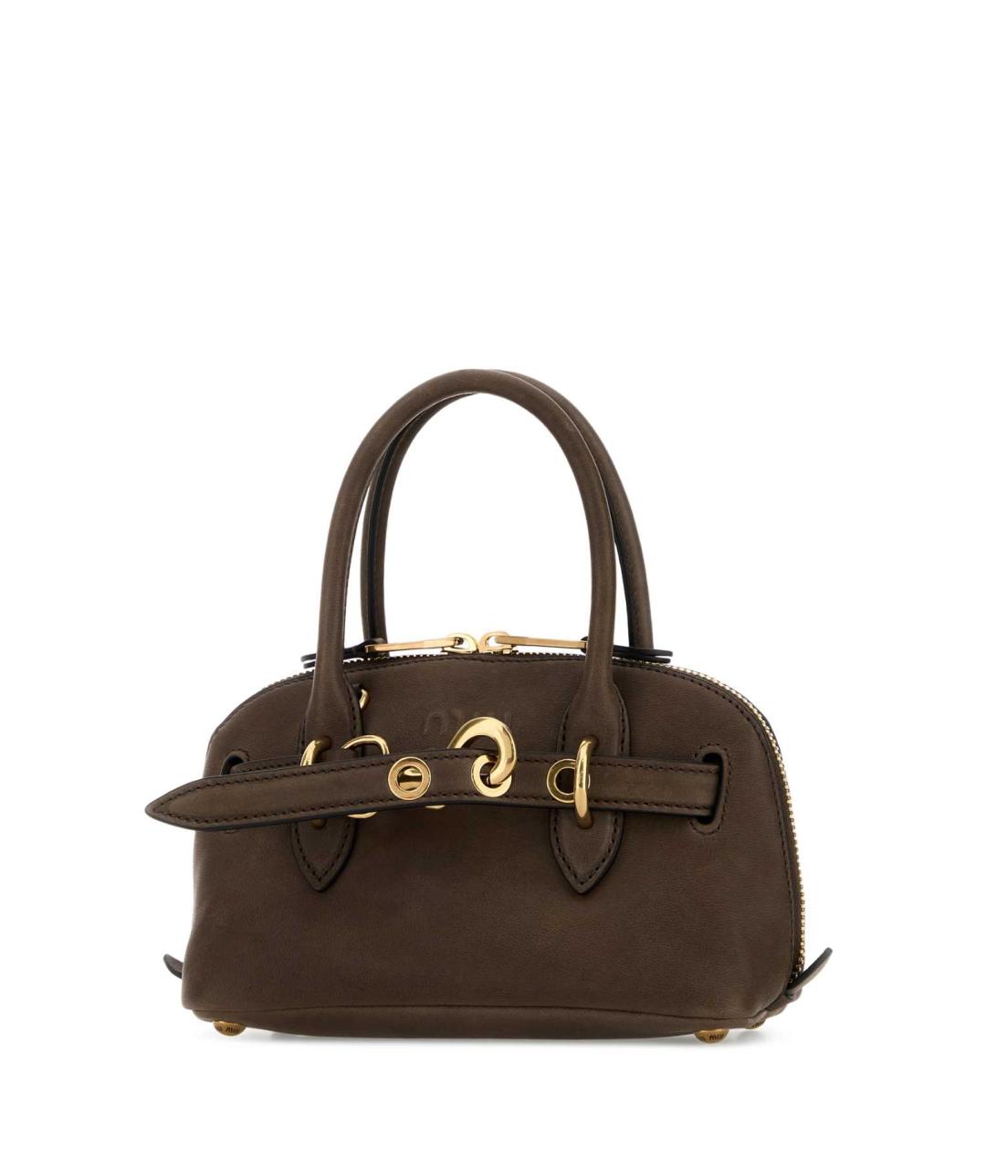 MIU MIU Коричневая кожаная сумка тоут, фото 2