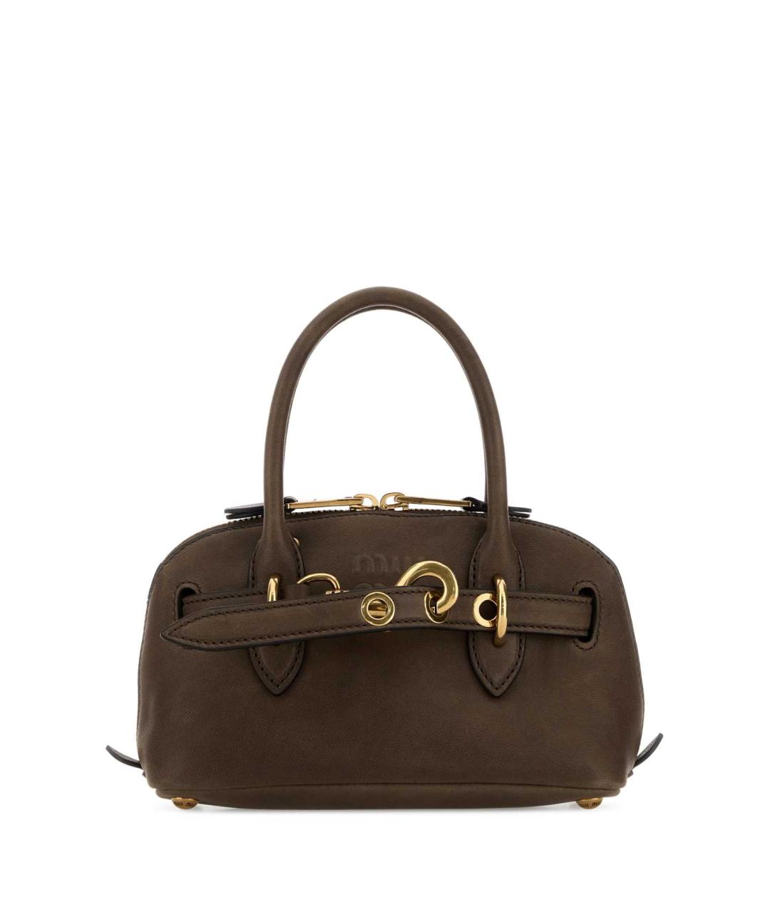 MIU MIU Коричневая кожаная сумка тоут, фото 1