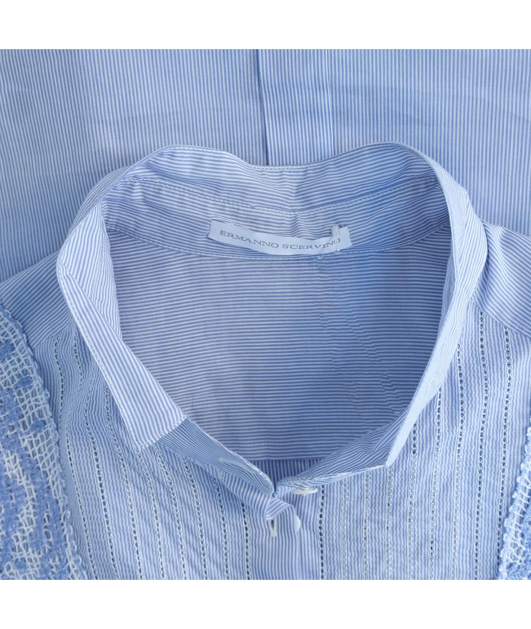 ERMANNO SCERVINO Голубая хлопковая рубашка, фото 3