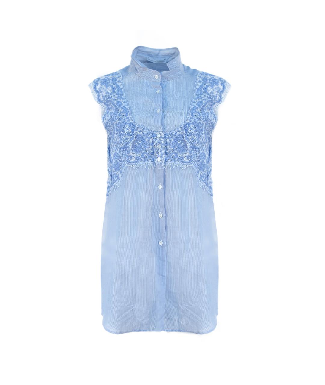 ERMANNO SCERVINO Голубая хлопковая рубашка, фото 6