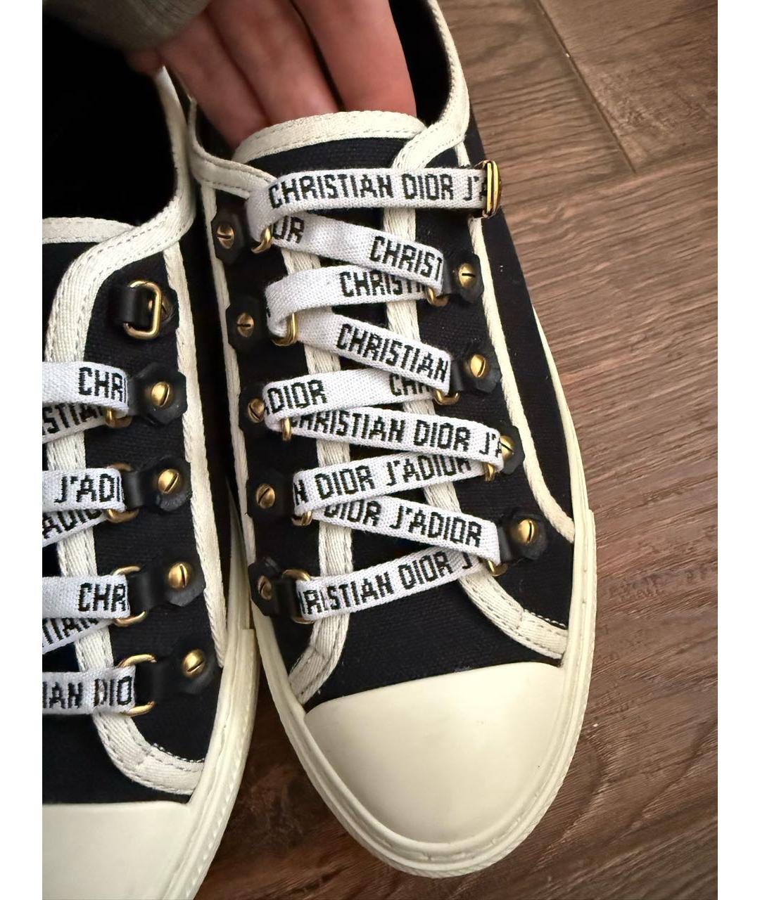 CHRISTIAN DIOR Черные текстильные кеды, фото 2