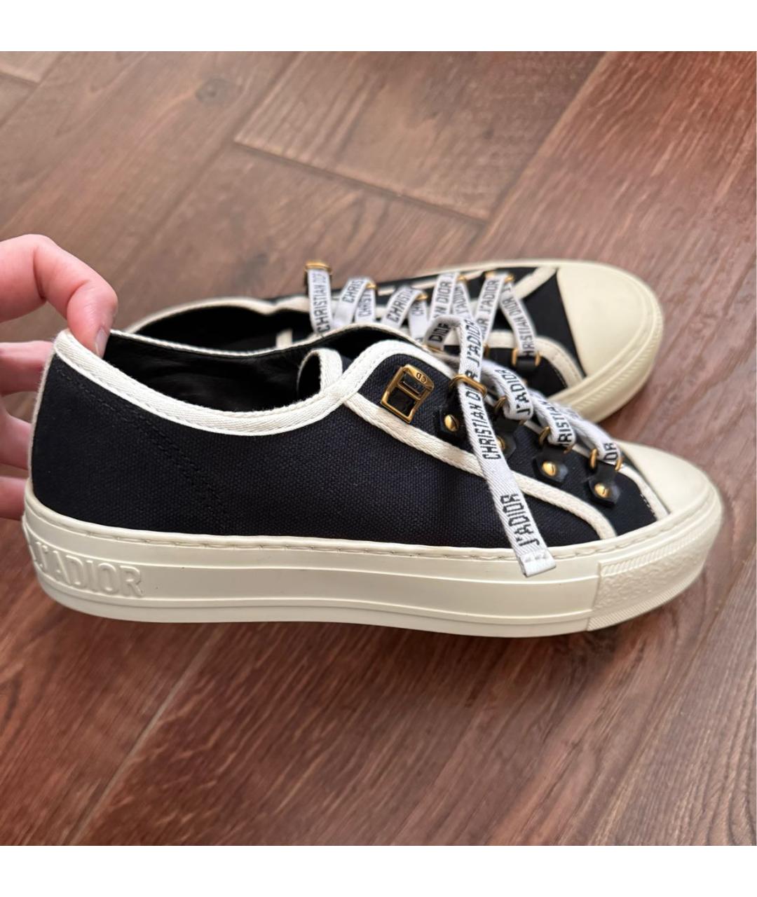 CHRISTIAN DIOR Черные текстильные кеды, фото 7