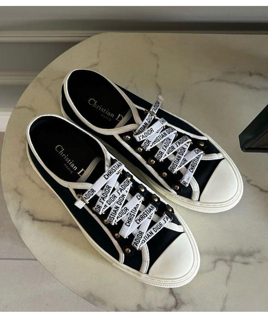 CHRISTIAN DIOR Черные текстильные кеды, фото 3