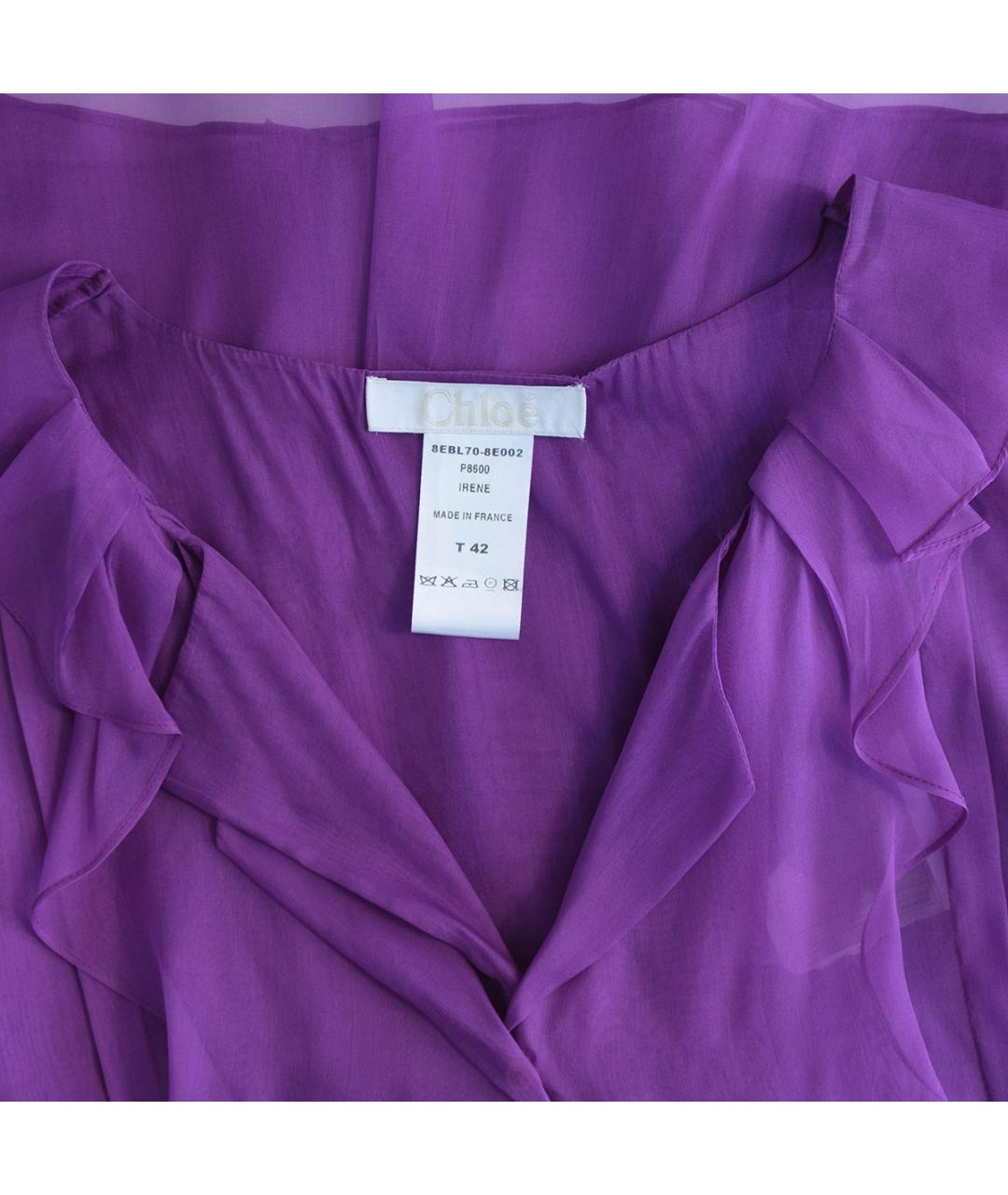 CHLOE Фиолетовая шелковая блузы, фото 3
