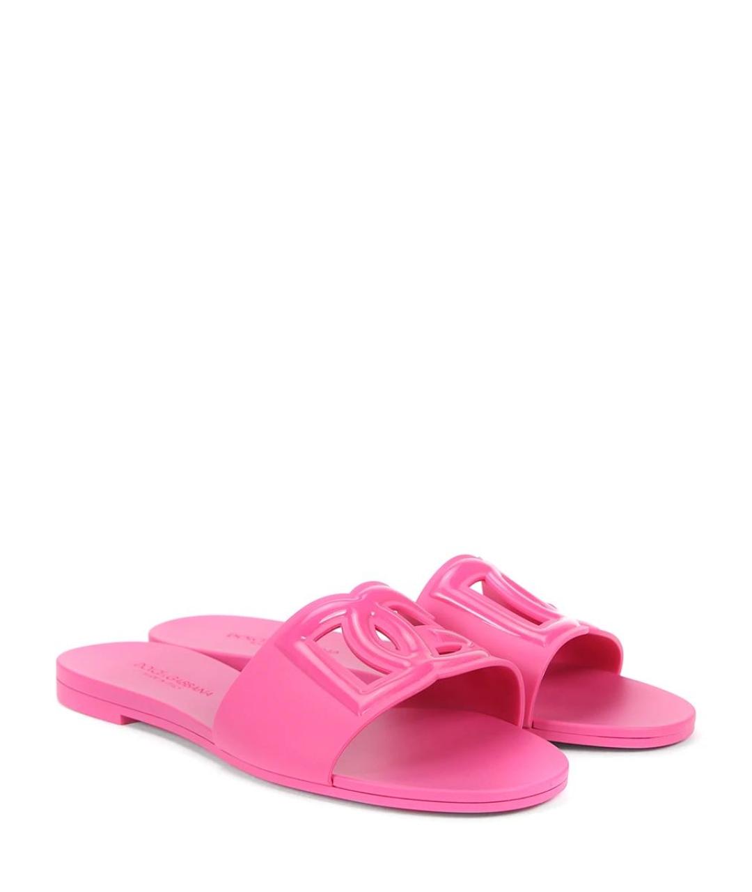DOLCE&GABBANA Розовые резиновые шлепанцы, фото 2