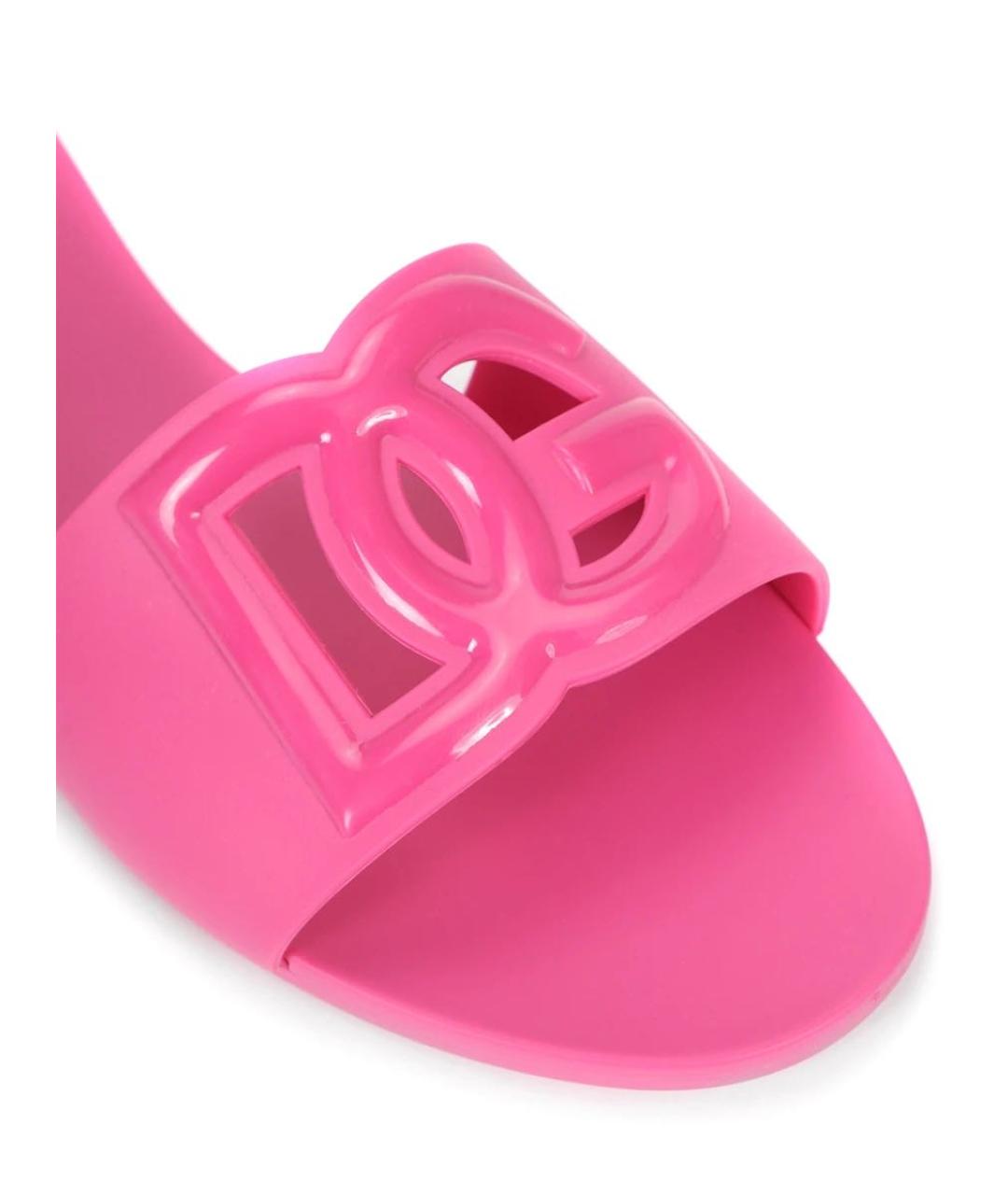 DOLCE&GABBANA Розовые резиновые шлепанцы, фото 4