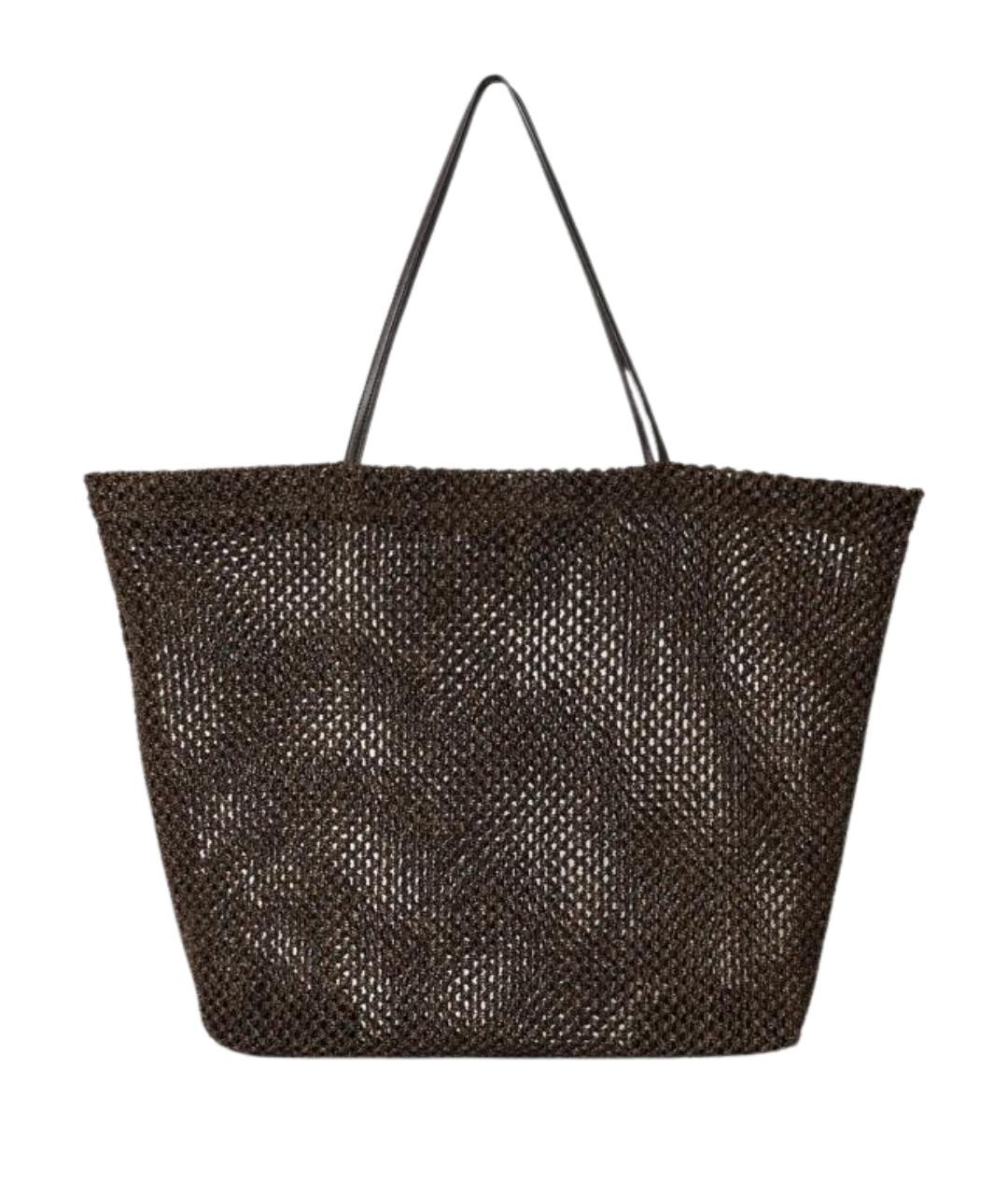 THE ROW Коричневая пелетеная сумка тоут, фото 1