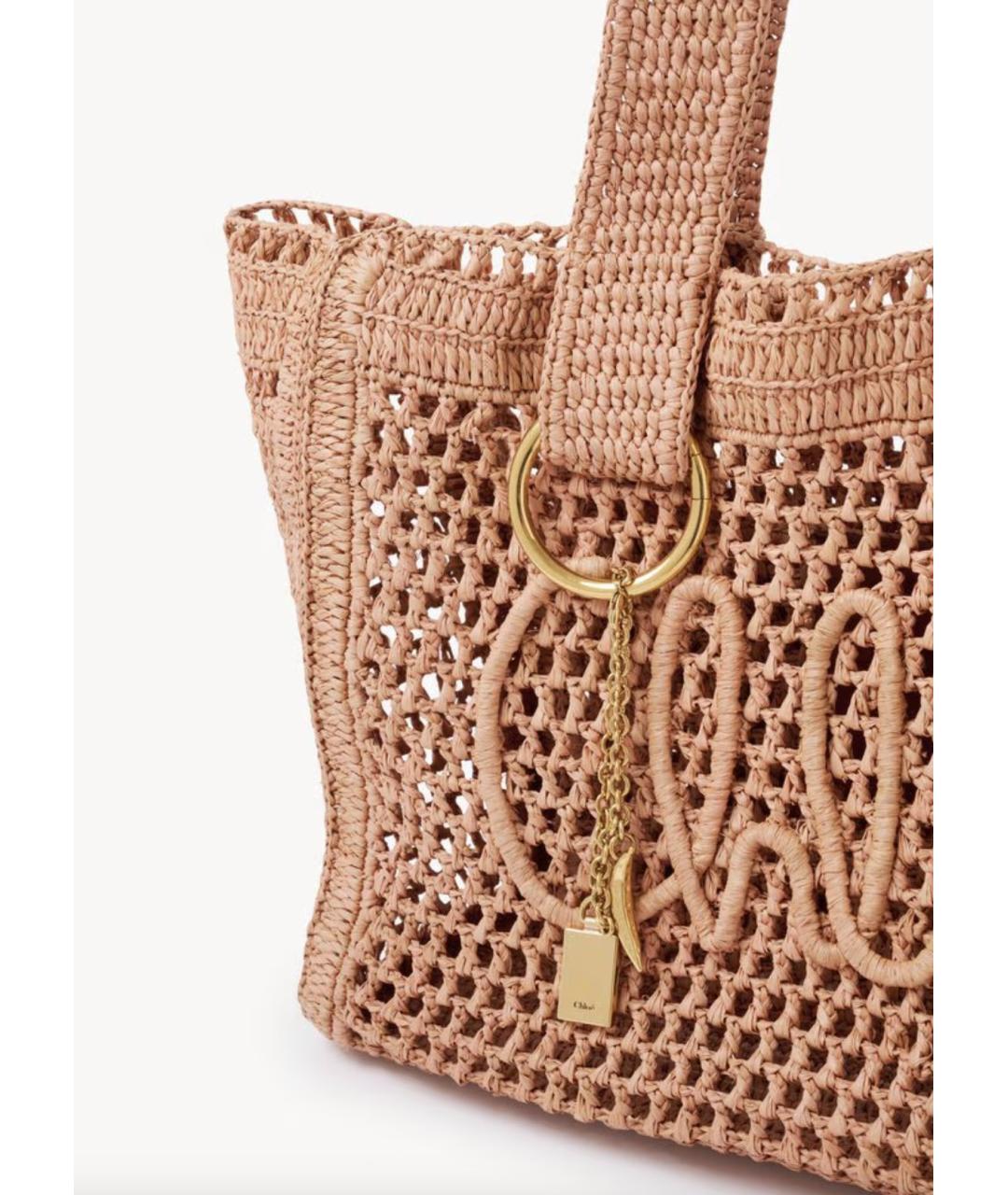 CHLOE Бежевая пелетеная сумка тоут, фото 6