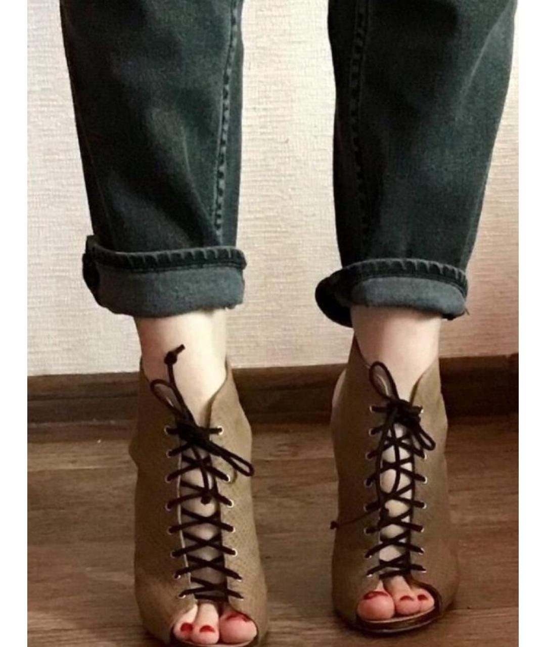 GIUSEPPE ZANOTTI DESIGN Коричневые кожаные ботильоны, фото 4