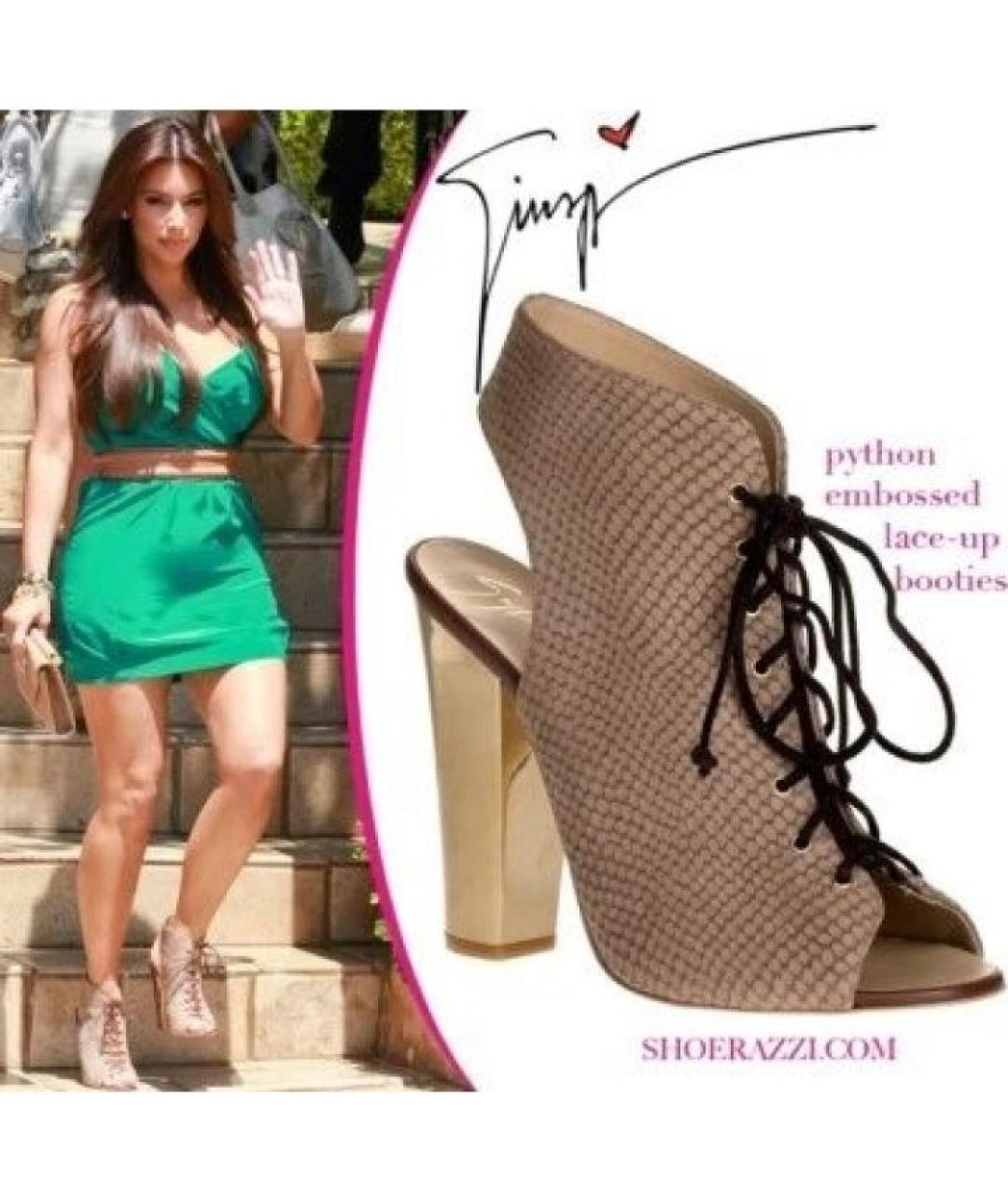 GIUSEPPE ZANOTTI DESIGN Коричневые кожаные ботильоны, фото 5