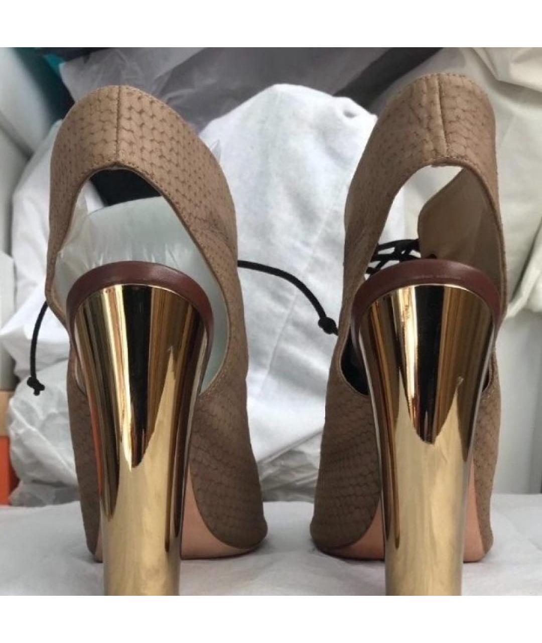 GIUSEPPE ZANOTTI DESIGN Коричневые кожаные ботильоны, фото 6