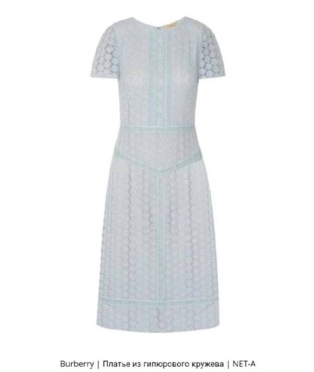 BURBERRY Голубое хлопковое повседневное платье, фото 2