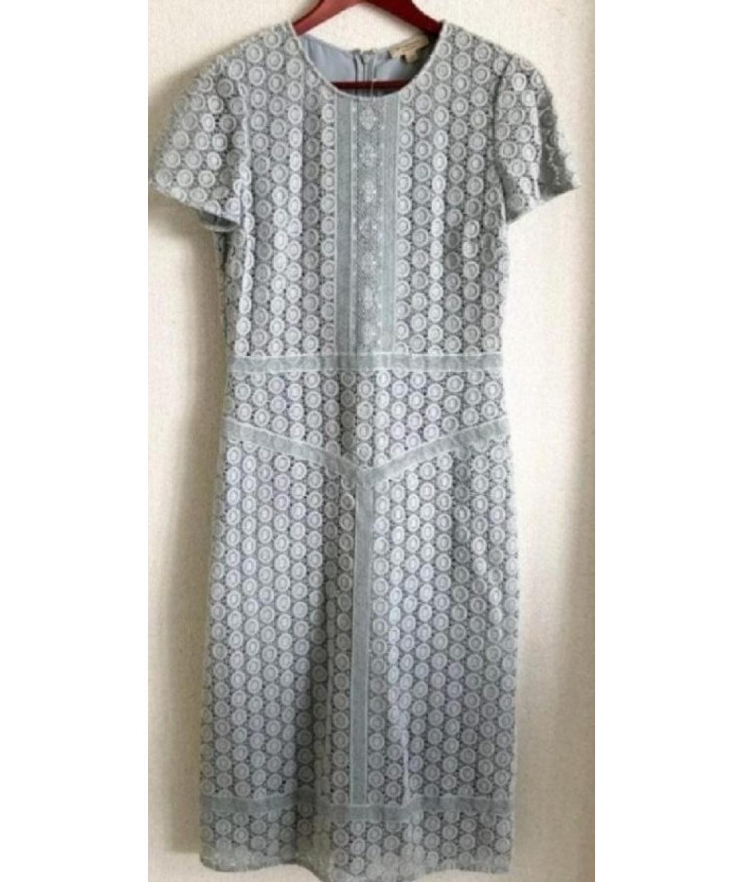 BURBERRY Голубое хлопковое повседневное платье, фото 4