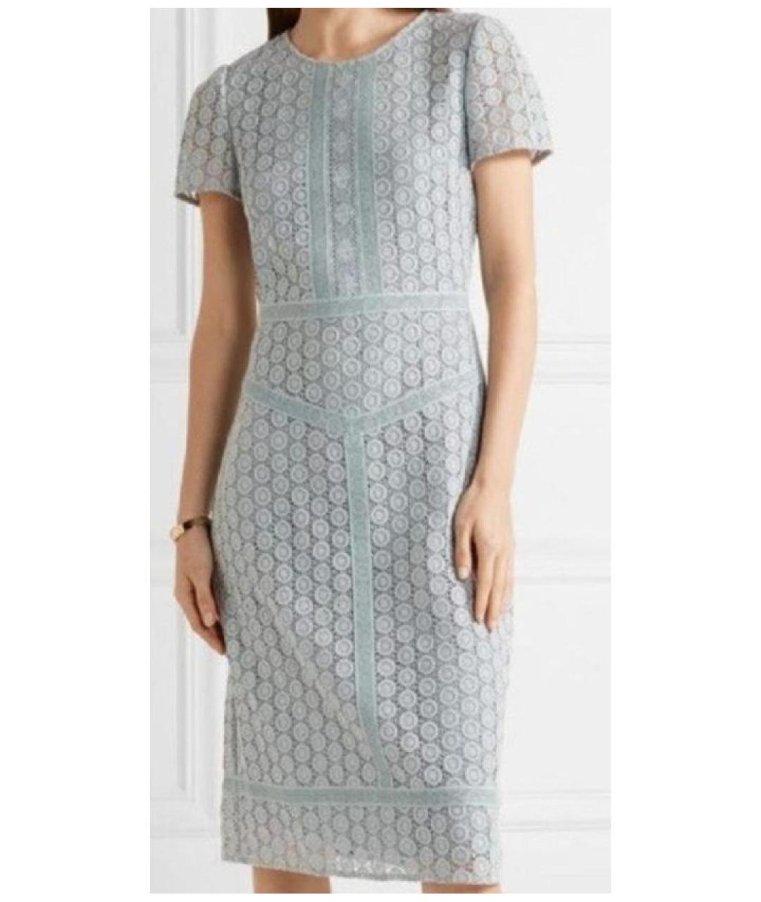 BURBERRY Голубое хлопковое повседневное платье, фото 3