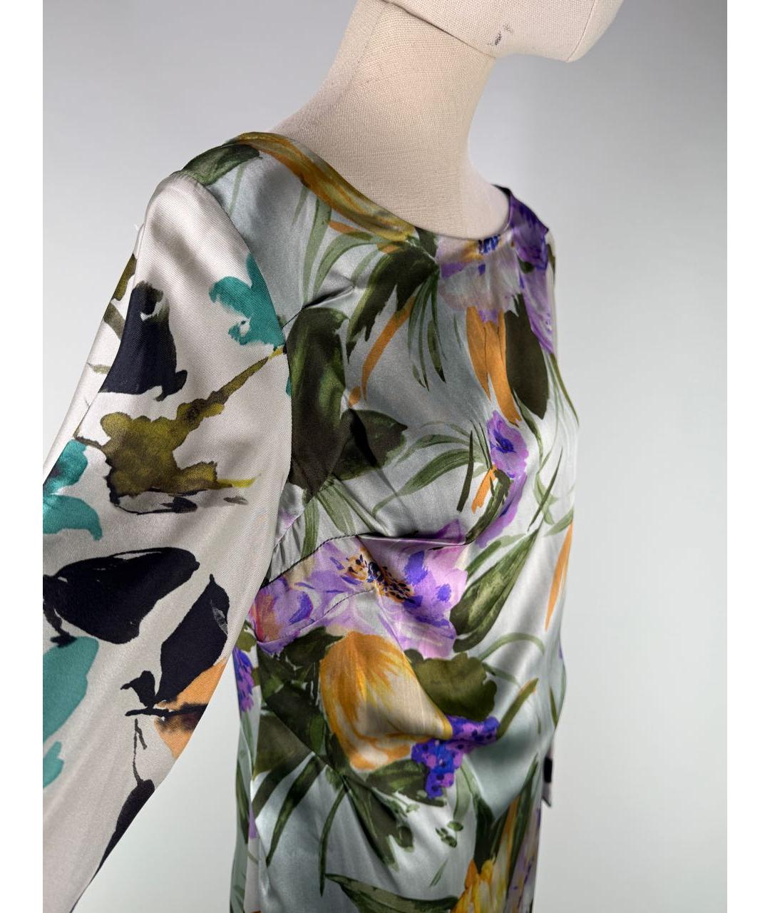 DRIES VAN NOTEN Мульти шелковое платье, фото 6