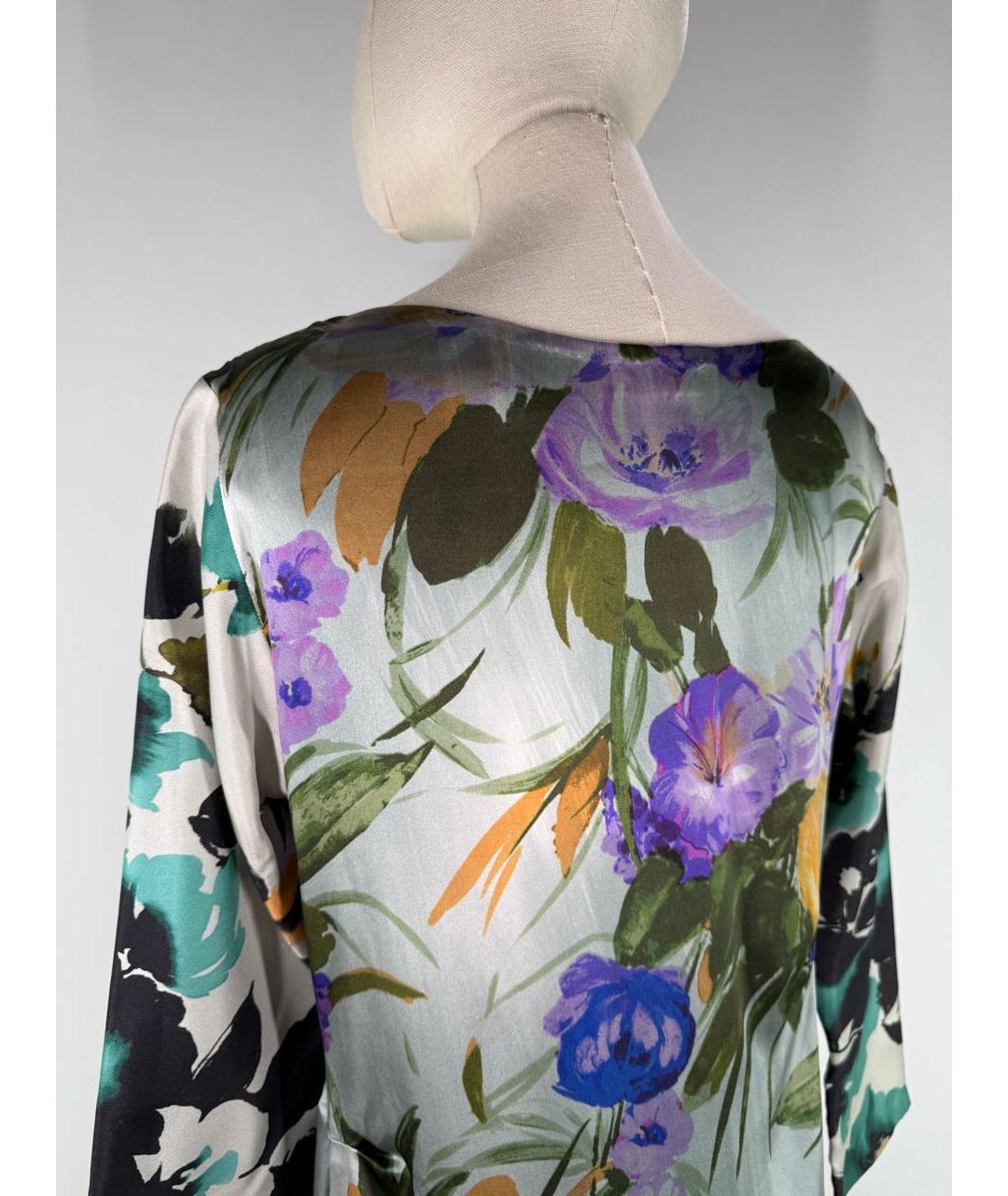 DRIES VAN NOTEN Мульти шелковое платье, фото 3