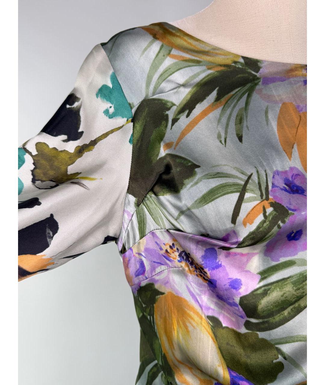 DRIES VAN NOTEN Мульти шелковое платье, фото 5