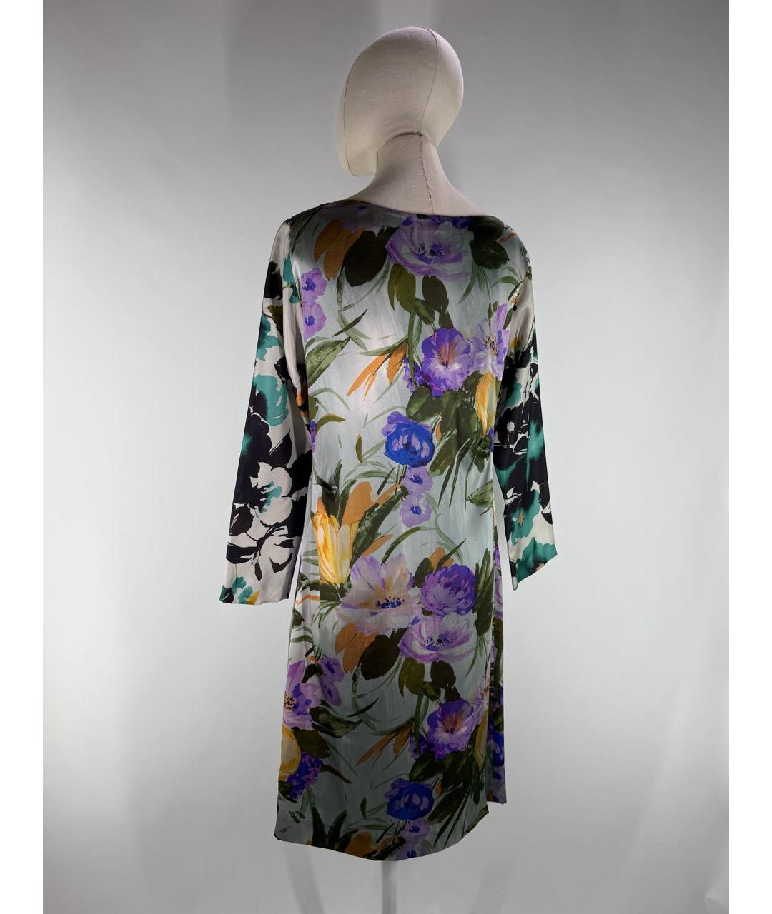 DRIES VAN NOTEN Мульти шелковое платье, фото 4