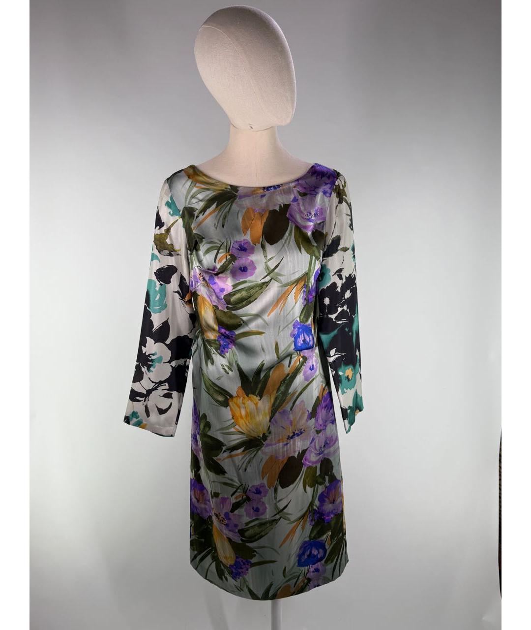 DRIES VAN NOTEN Мульти шелковое платье, фото 9