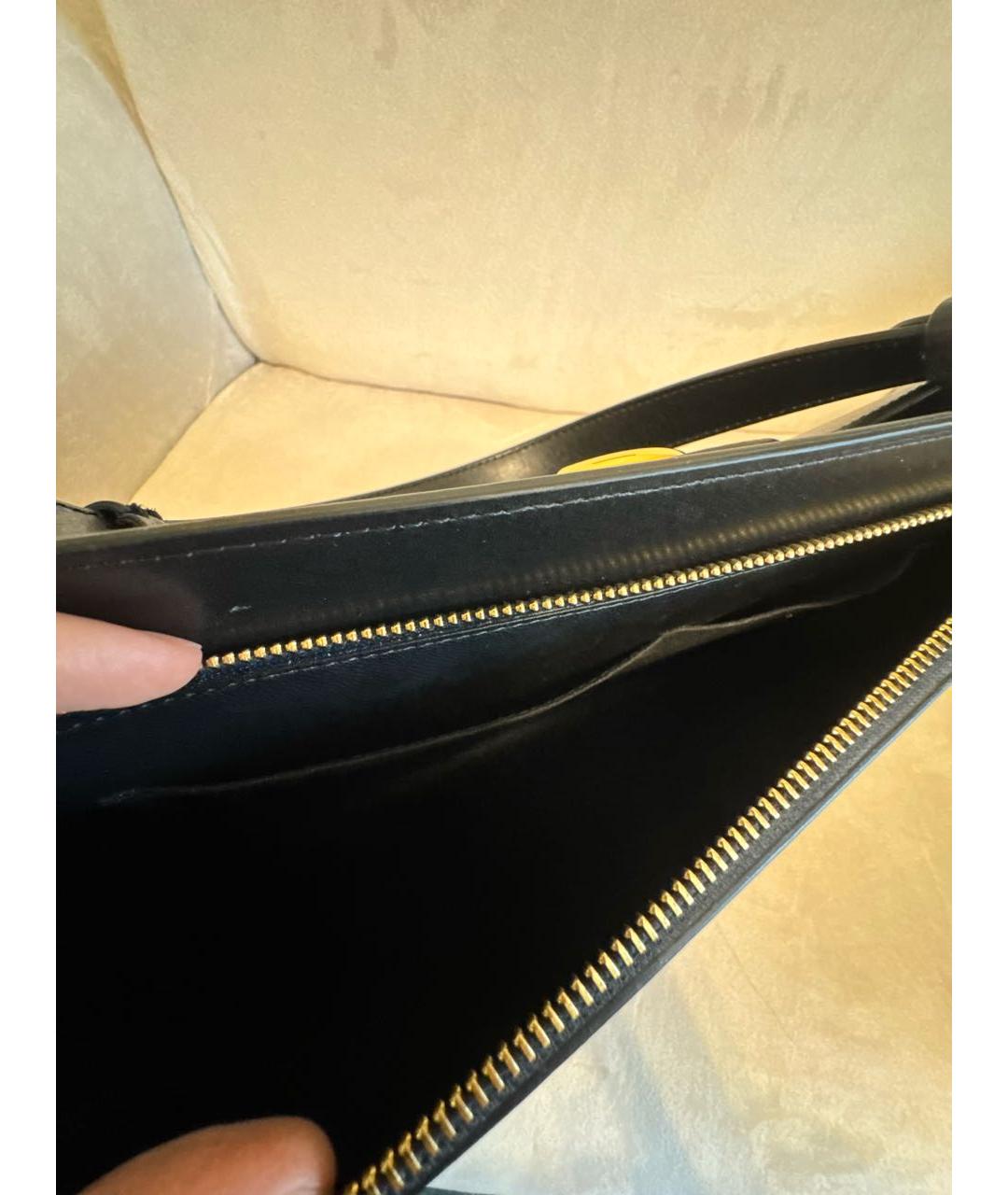 COCCINELLE Черная кожаная сумка с короткими ручками, фото 7