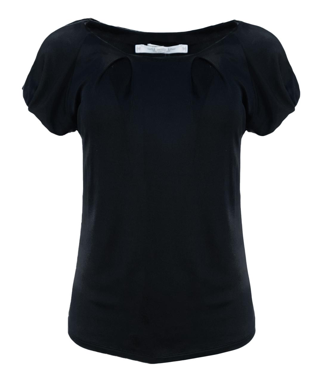 CHRISTIAN DIOR Черная вискозная футболка, фото 1