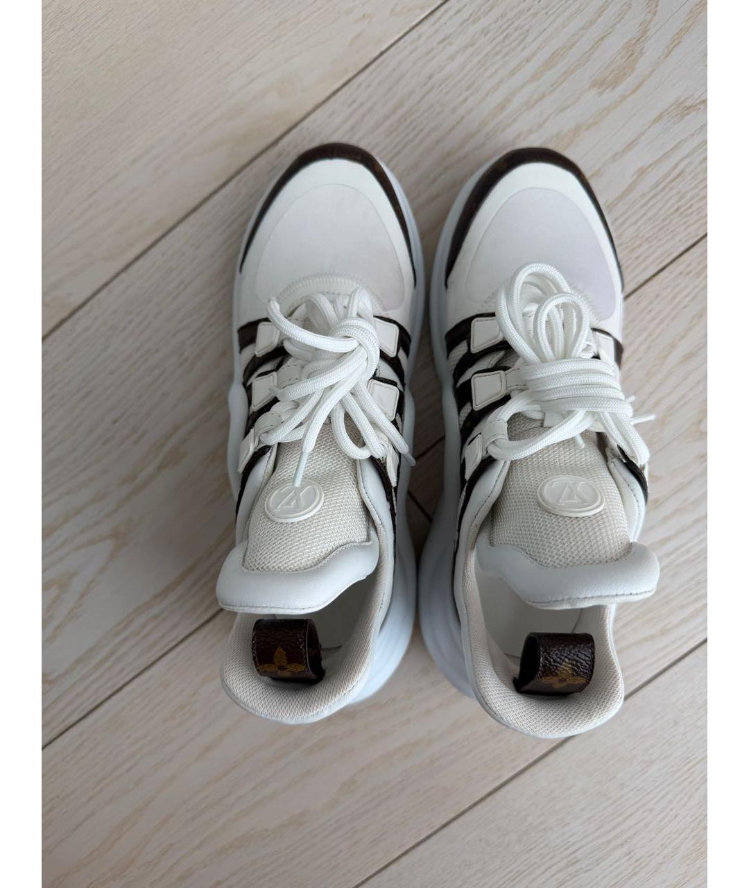 LOUIS VUITTON Белые кожаные кроссовки, фото 3