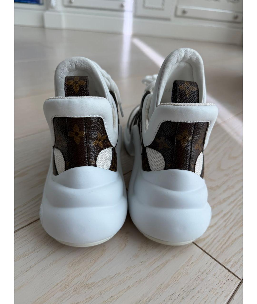 LOUIS VUITTON Белые кожаные кроссовки, фото 4