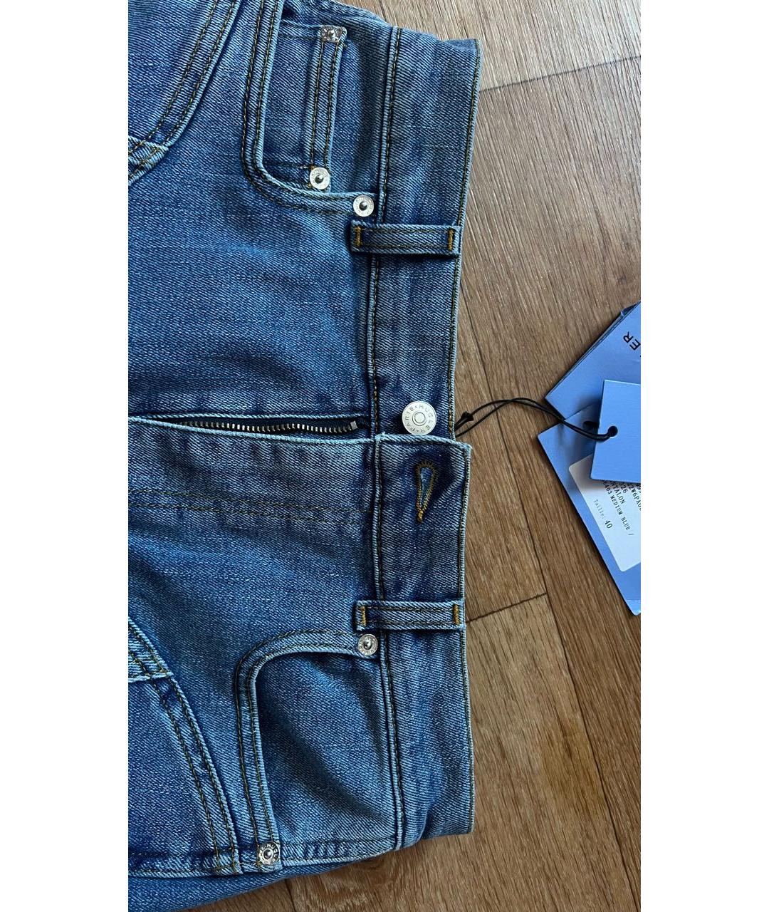 MUGLER Голубые хлопковые джинсы слим, фото 4