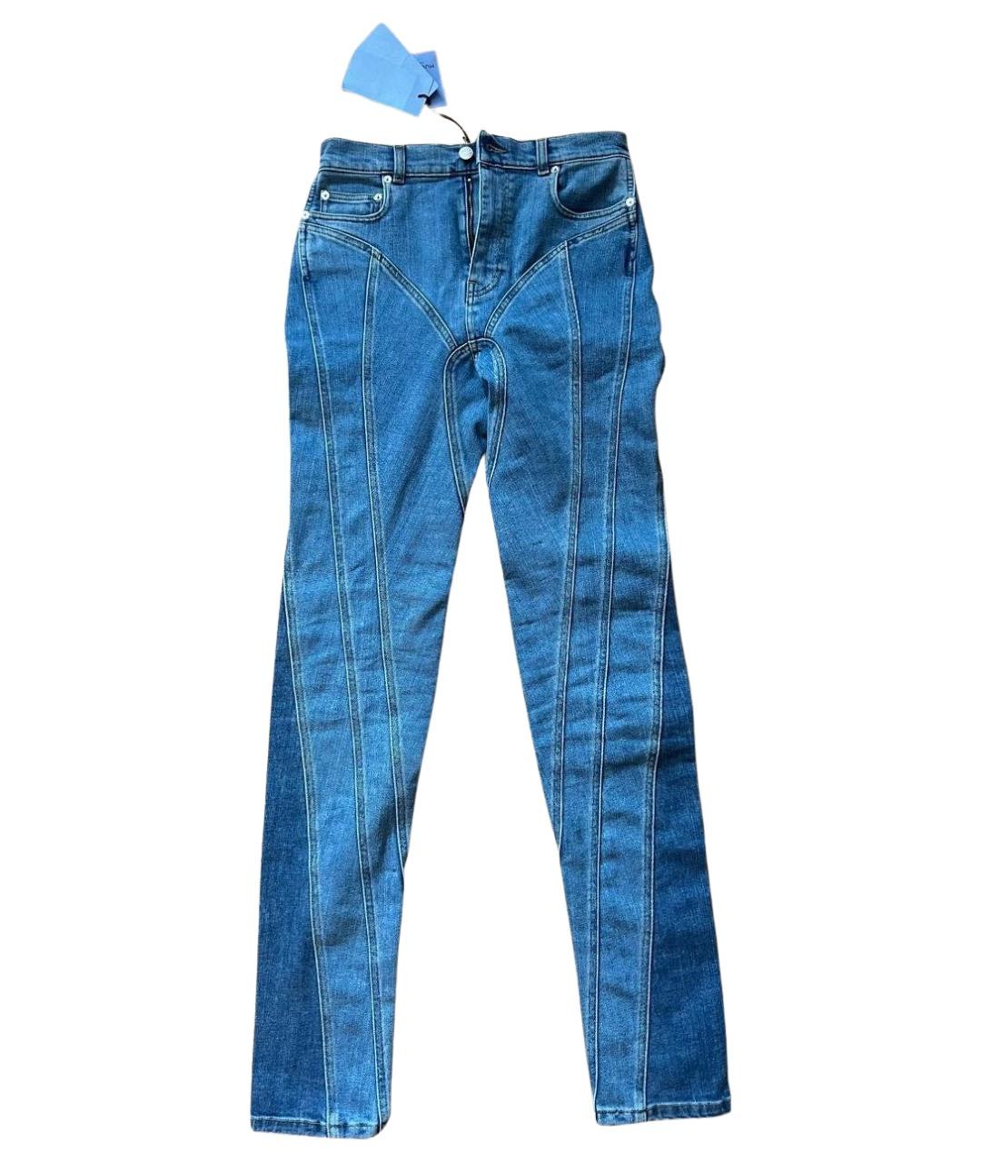 MUGLER Голубые хлопковые джинсы слим, фото 1