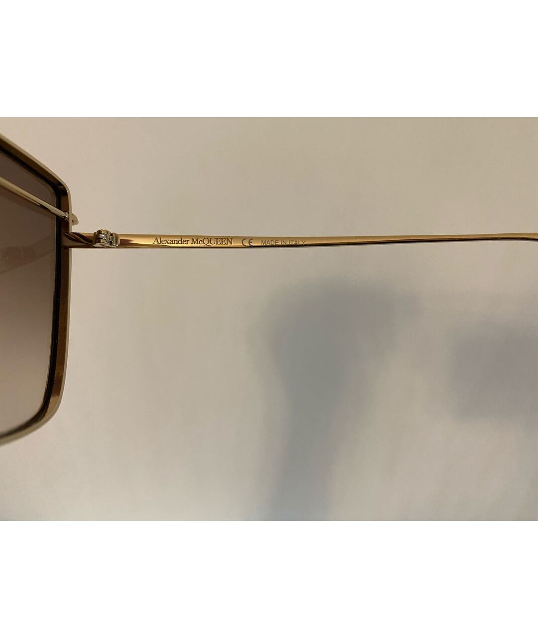 ALEXANDER MCQUEEN Коричневые металлические солнцезащитные очки, фото 5