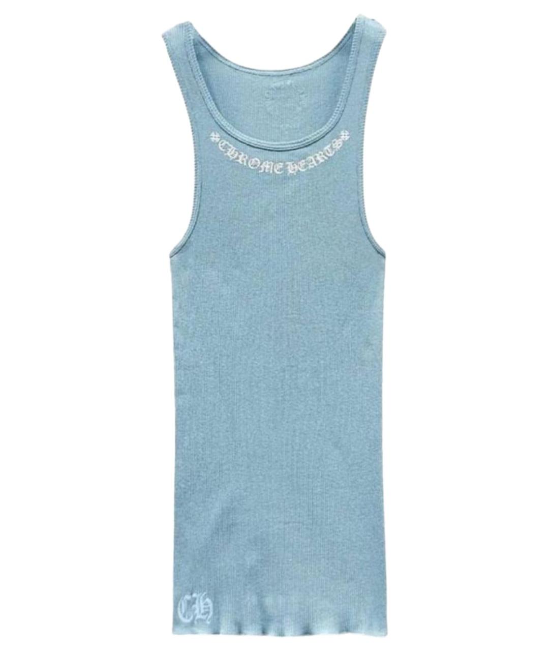 CHROME HEARTS Голубая хлопковая майка, фото 1