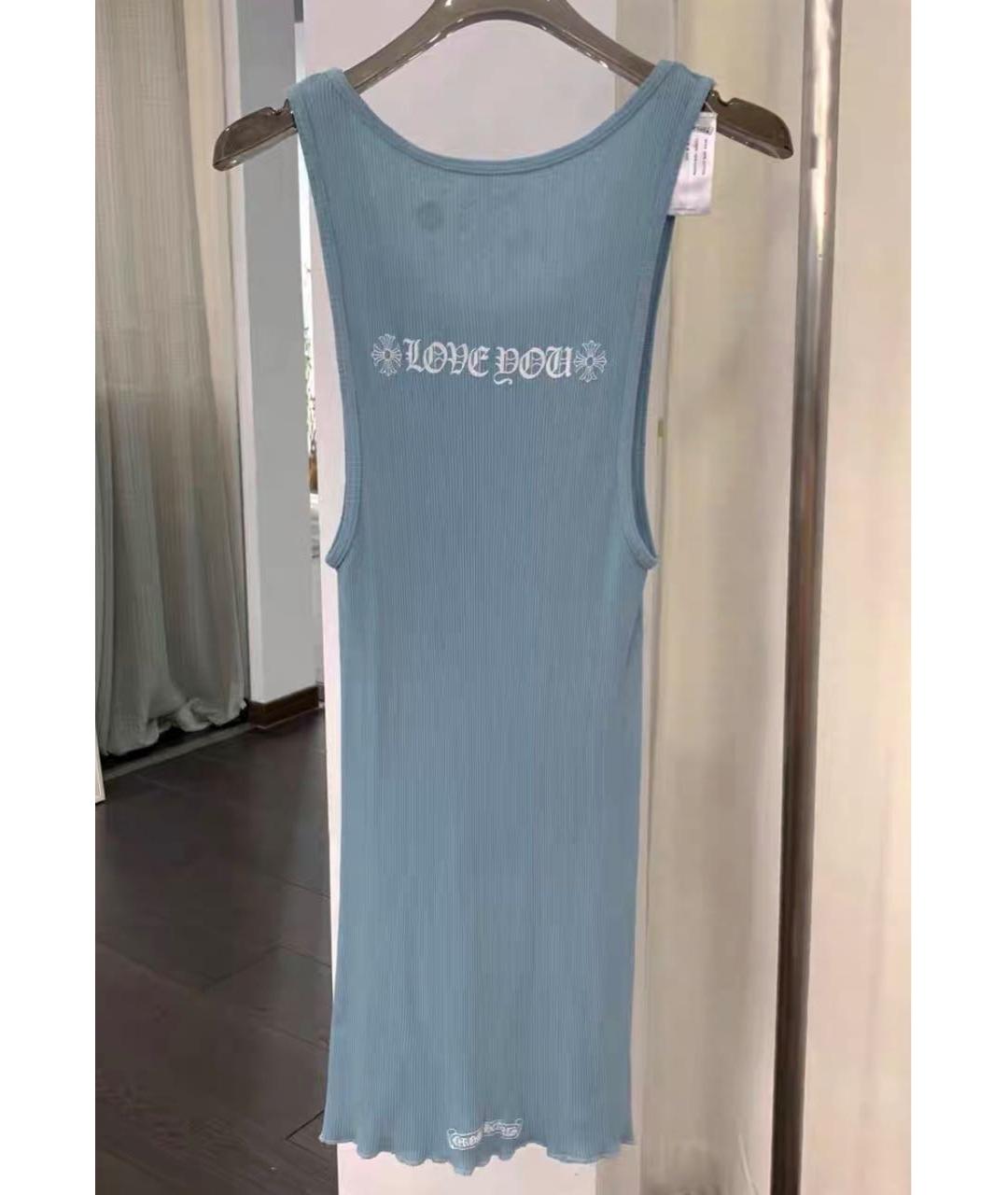 CHROME HEARTS Голубая хлопковая майка, фото 2